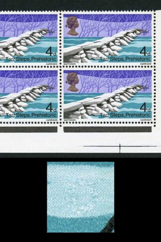 Spec W130c 1967 4d Bridges with Retouched O Variety Block of 4 U/M