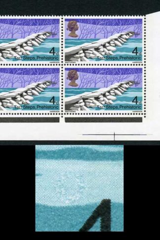 W130c 1967 4d Bridges Retouched O Variety U/M Block