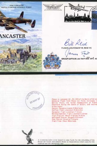 PandP1d Avro Lancaster Signed by W. Reid VC and J.B. Tait DSO DFC ADC