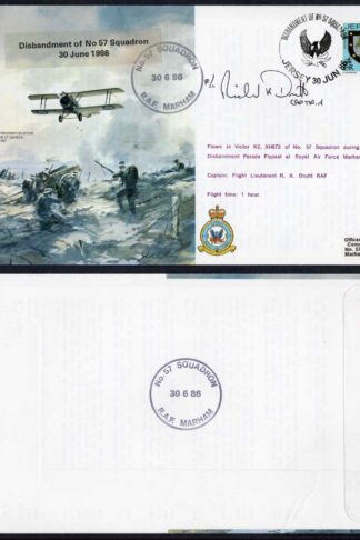 B10b D.H.5 Disbandment of No.57 Squadron Pilot Signed