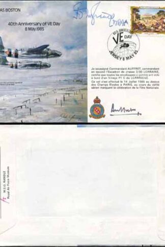 B34c Douglas Boston 40th Anniv of VE Day Signed by Sir John Grandy (A)