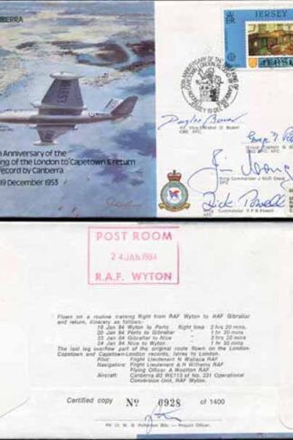 B40c Breaking Record of Return from London to Capetown Signed Cover (A)