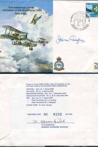 B6c 70th Ann of the Formation of the RFC Signed by Sir John Gingell (E)