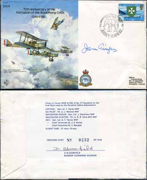 B6c 70th Ann of the Formation of the RFC Signed by Sir John Gingell (E)