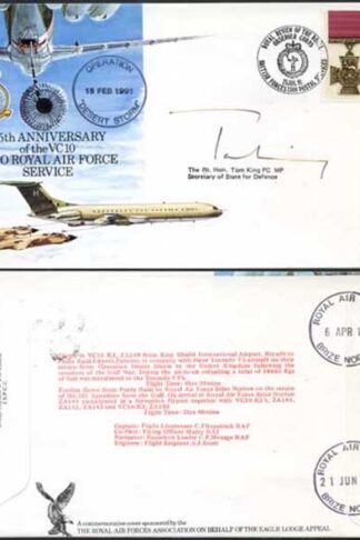 AC50g 25th Ann of the VC1O into Military Service Signed by Tom King PC MP (B)