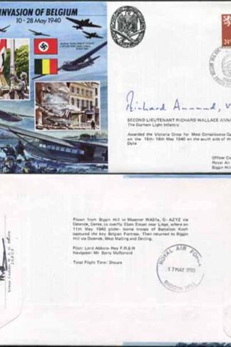 JS40/3 28/5/90 Invasion of Belgium Signed Richard Wallace Annand VC (B)