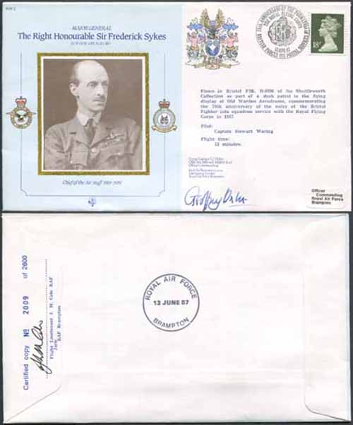 CDM2a RAF COMMANDERS SERIES Frederick Sykes Signed by Gp Capt G J Oxlee (B)