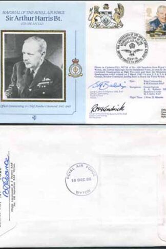 CMD9a RAF COMMANDERS Sir Arthur Harris signed Gp Capt Baldwin and McKendrick (H)