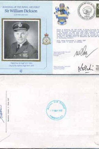CDM12a RAF COMMANDER Sir William Dickson signed Gp Capt Rae and Wg Cdr Hakin (E)