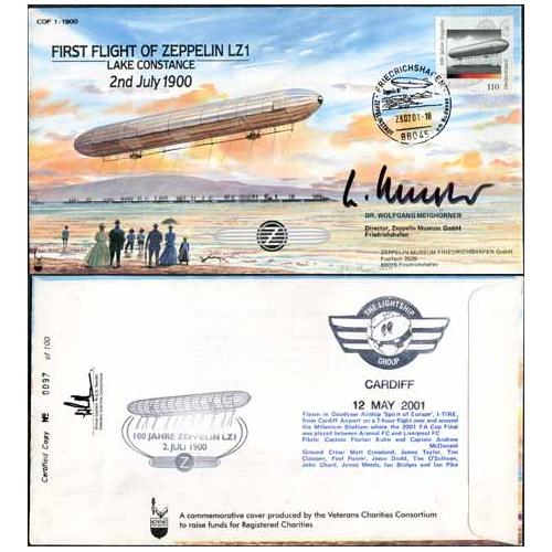 COF1 First Flight of Zeppelin LZ1 Lake Constance Signed Only 100 Produced (G)