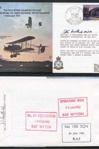 B8c 1st British Sqn Night bombing Signed by J.C. Williamson (F)