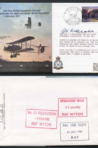 B8c 1st British Sqn Night bombing Signed by J.C. Williamson (K)