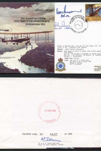 B13c 61st Ann of the 1st Flight of the Vickers Virginia Signed by Alan Boxer (F)