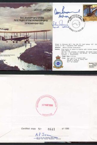 B13c 61st Ann of the 1st Flight of the Vickers Virginia Signed by Alan Boxer (J)