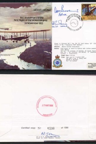 B13c 61st Ann of the 1st Flight of the Vickers Virginia Signed by Alan Boxer (O)