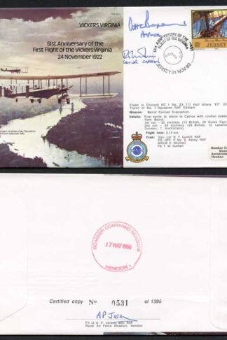 B13c 61st Ann of the 1st Flight of the Vickers Virginia Signed by Alan Boxer (P)