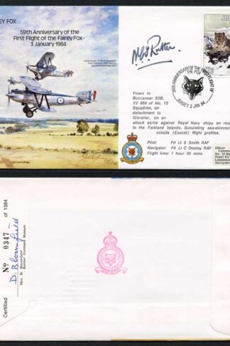 B15c 59th Ann 1st Flight of the Fairey Fox Signed by N.C.S. Rutter (E)
