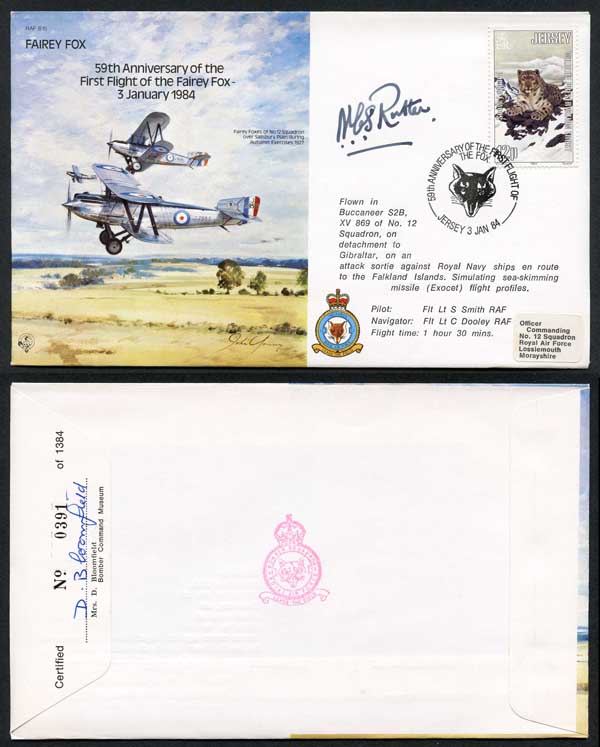 B15c 59th Ann 1st Flight of the Fairey Fox Signed by N.C.S. Rutter (H)