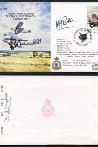 B15c 59th Ann 1st Flight of the Fairey Fox Signed by N.C.S. Rutter (I)