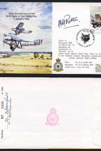 B15c 59th Ann 1st Flight of the Fairey Fox Signed by N.C.S. Rutter (K)