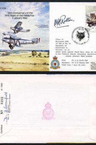 B15c 59th Ann 1st Flight of the Fairey Fox Signed by N.C.S. Rutter (L)