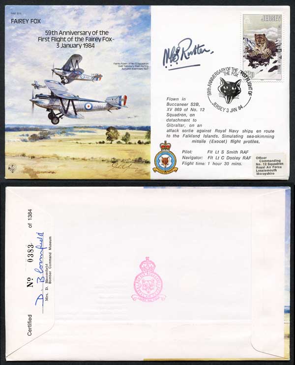 B15c 59th Ann 1st Flight of the Fairey Fox Signed by N.C.S. Rutter (L)