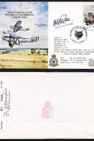 B15c 59th Ann 1st Flight of the Fairey Fox Signed by N.C.S. Rutter (M)
