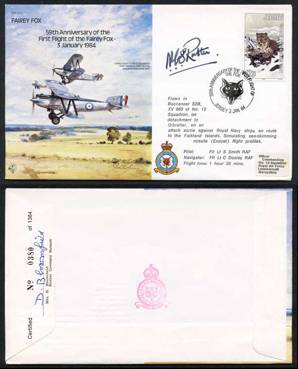 B15c 59th Ann 1st Flight of the Fairey Fox Signed by N.C.S. Rutter (M)