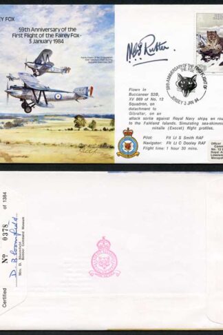 B15c 59th Ann 1st Flight of the Fairey Fox Signed by N.C.S. Rutter (N)