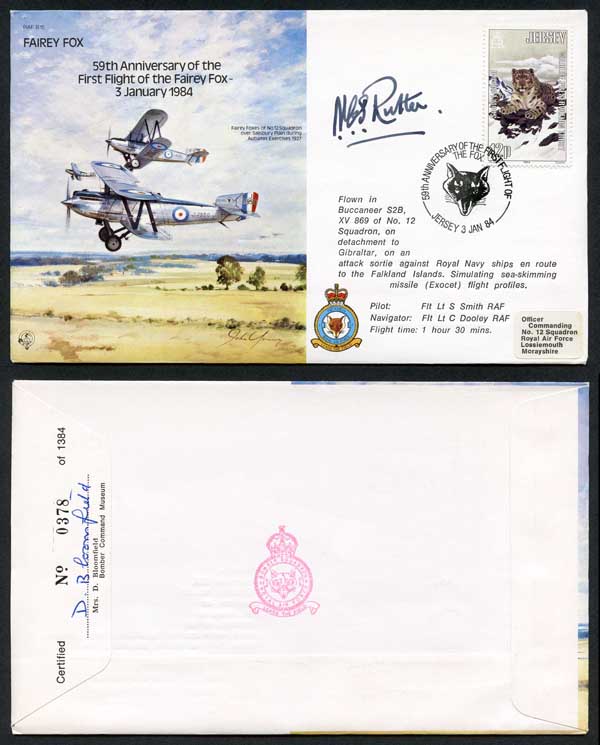 B15c 59th Ann 1st Flight of the Fairey Fox Signed by N.C.S. Rutter (N)