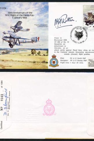 B15c 59th Ann 1st Flight of the Fairey Fox Signed by N.C.S. Rutter (O)