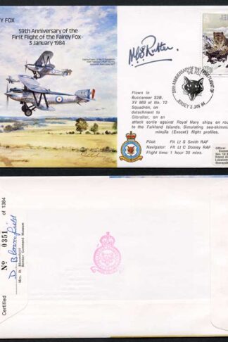 B15c 59th Ann 1st Flight of the Fairey Fox Signed by N.C.S. Rutter (P)