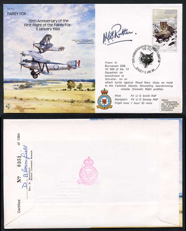 B15c 59th Ann 1st Flight of the Fairey Fox Signed by N.C.S. Rutter (P)