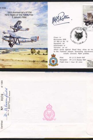 B15c 59th Ann 1st Flight of the Fairey Fox Signed by N.C.S. Rutter (Q)