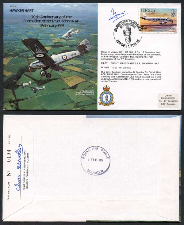 B16c 70th Ann of the Formation of No.17 Squadron Signed by P. Hine (E)