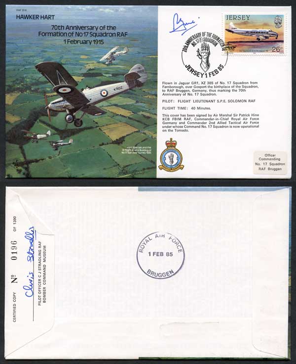 B16c 70th Ann of the Formation of No.17 Squadron Signed by P. Hine (G)