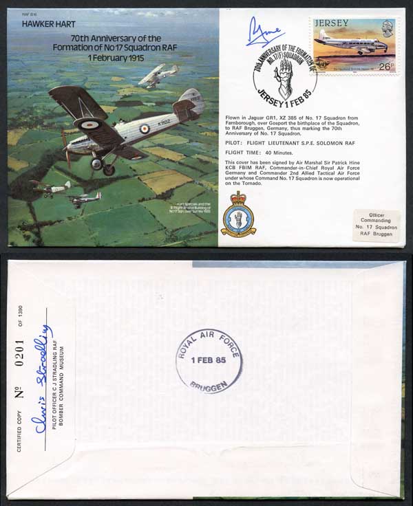 B16c 70th Ann of the Formation of No.17 Squadron Signed by P. Hine (L)