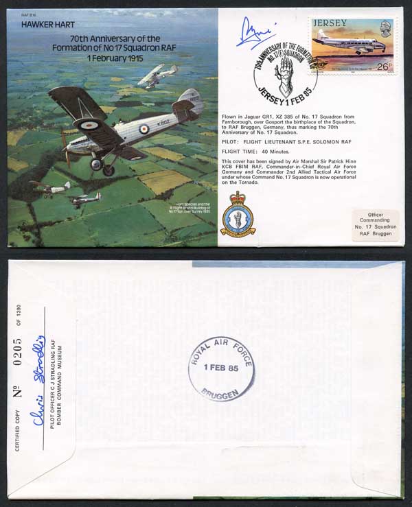 B16c 70th Ann of the Formation of No.17 Squadron Signed by P. Hine (P)
