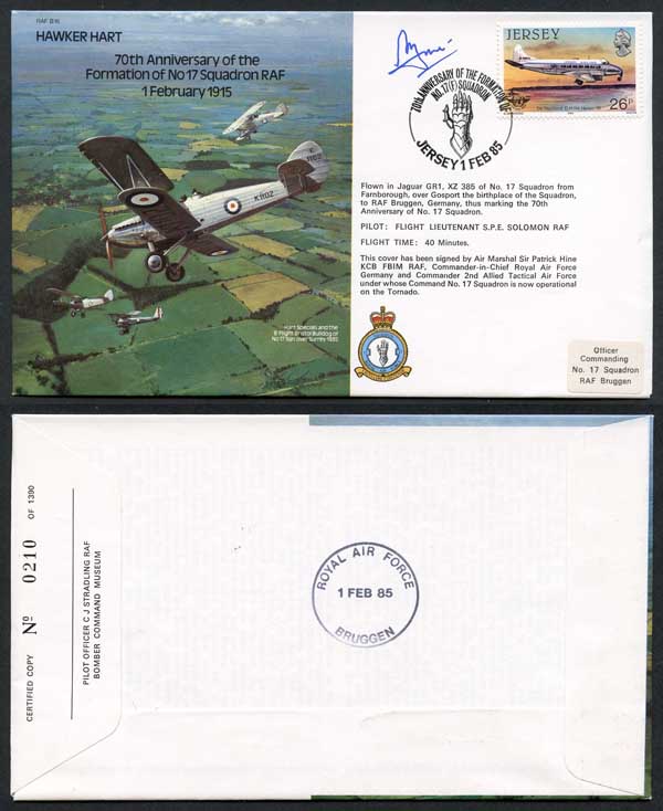 B16c 70th Ann of the Formation of No.17 Squadron Signed by P. Hine (U)