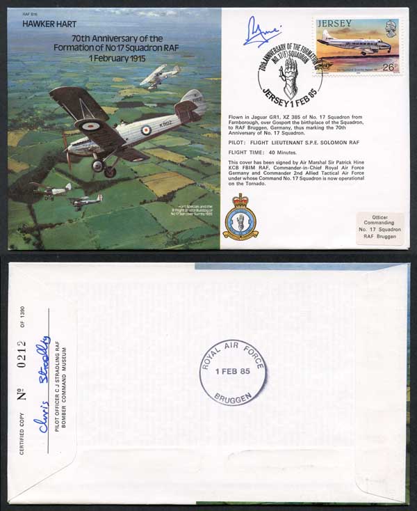 B16c 70th Ann of the Formation of No.17 Squadron Signed by P. Hine (W)