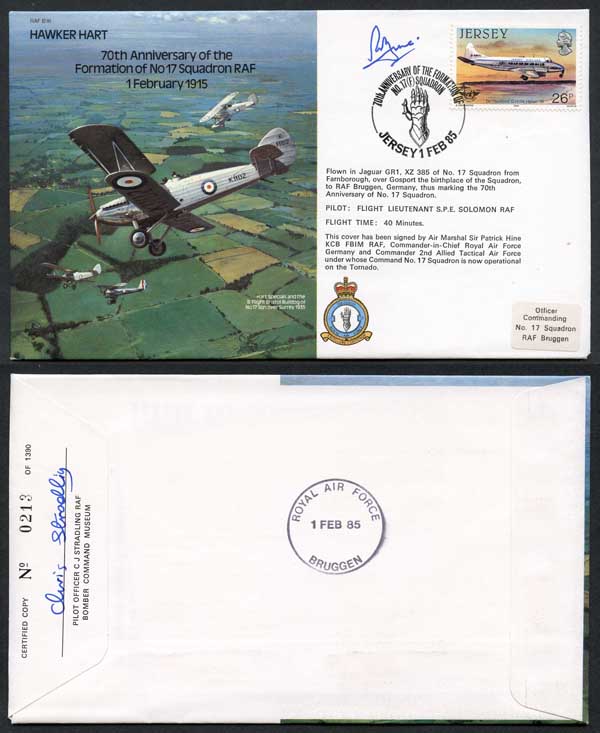 B16c 70th Ann of the Formation of No.17 Squadron Signed by P. Hine (X)