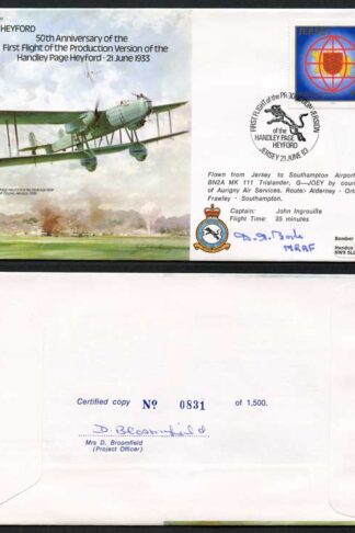 B18c 50th Ann Handly Page Heyford Signed by M.R.A.F. Dermot Boyle (D)
