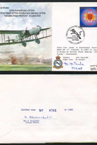 B18c 50th Ann Handly Page Heyford Signed by M.R.A.F. Dermot Boyle (F)