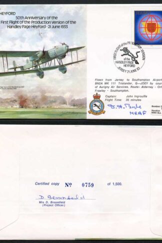 B18c 50th Ann Handly Page Heyford Signed by M.R.A.F. Dermot Boyle (H)