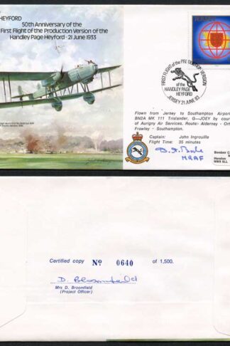 B18c 50th Ann Handly Page Heyford Signed by M.R.A.F. Dermot Boyle (J)
