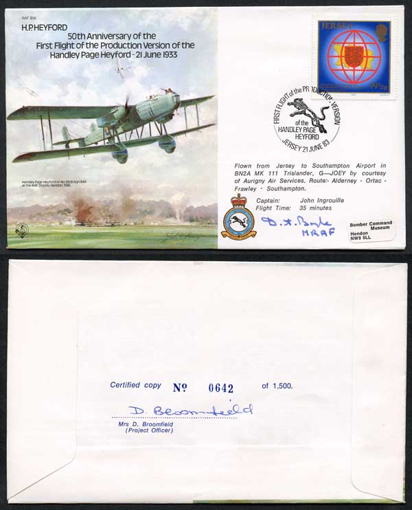 B18c 50th Ann Handly Page Heyford Signed by M.R.A.F. Dermot Boyle (L)
