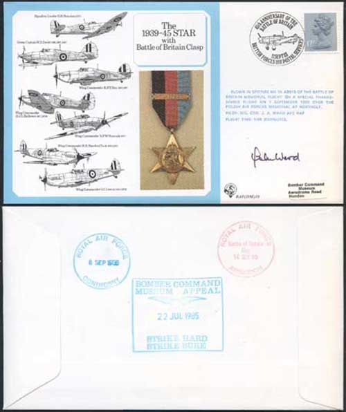 DM10a The 1939 to 1945 Star with Battle of Britain Clasp Signed by J.A. Ward (J)