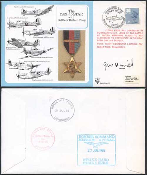 DM10a The 1939 to 1945 Star with Battle of Britain Clasp Signed by Hamill (J)