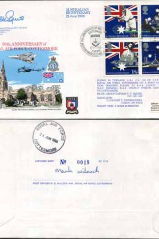 RFDC64b Australian Bicentenary Signed by Grp Capt. P.T. Squire (D)