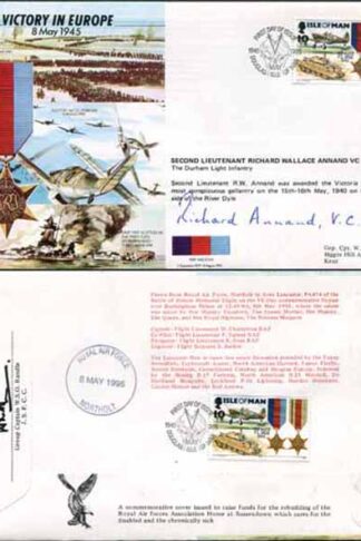 JS45/12A Victory in Europe sign by 2nd Lt Richard Wallace Annand VC (B)